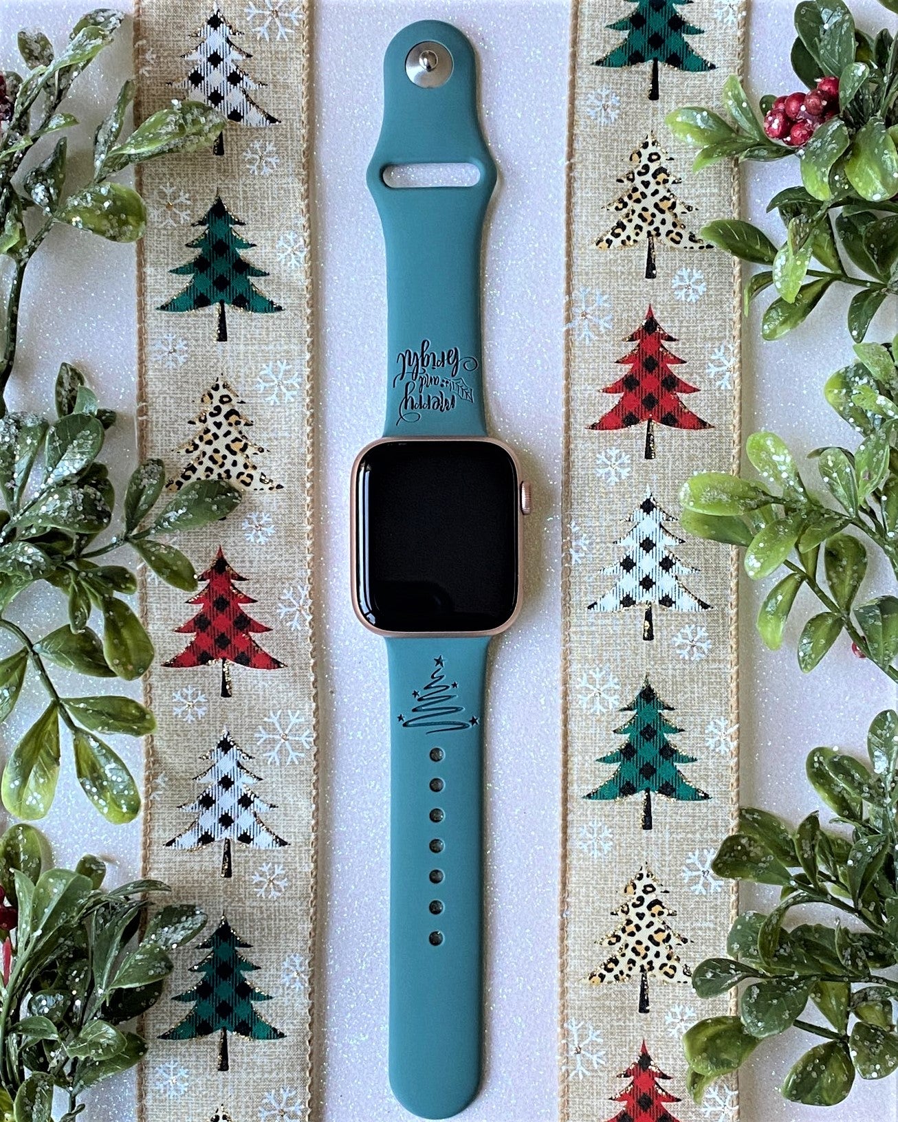 Merry and Bright Christmas Watch Band For Apple Watch