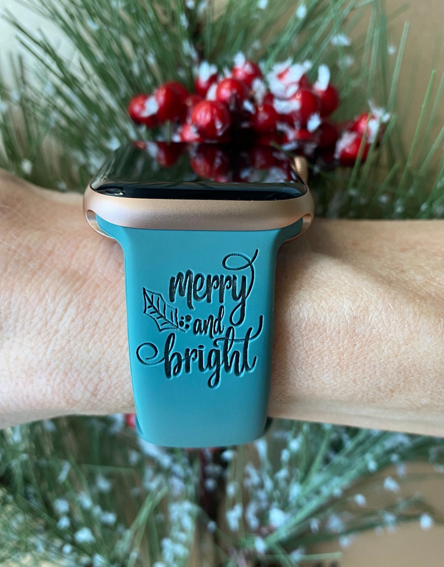 Merry and Bright Christmas Watch Band For Apple Watch