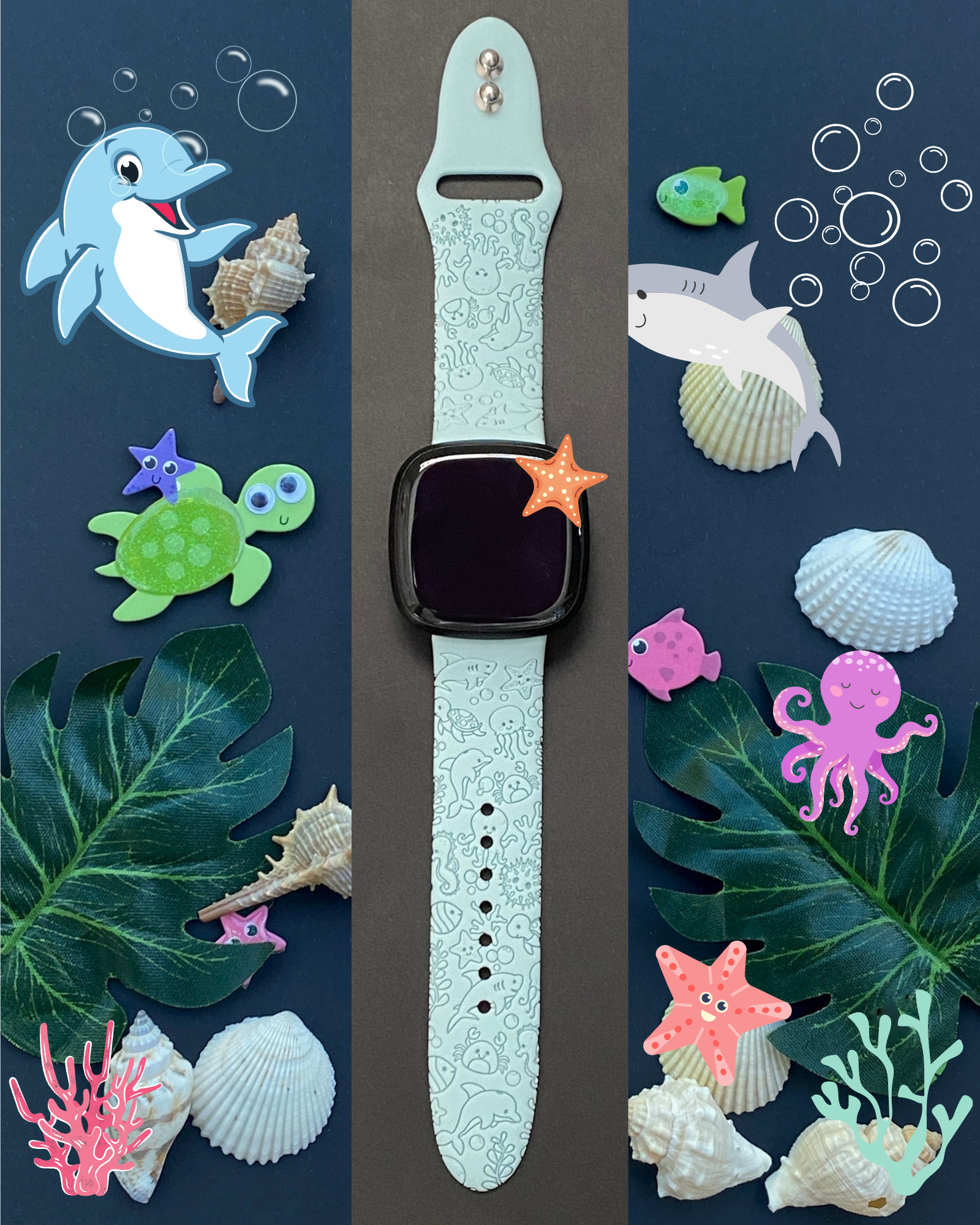 Ocean Friends Fitbit Versa 3 Versa 4 Sense Sense 2 Watch Band