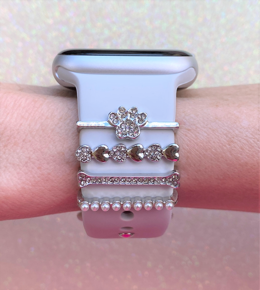 Silver Bling Dog Lover Stackable Watch Charm