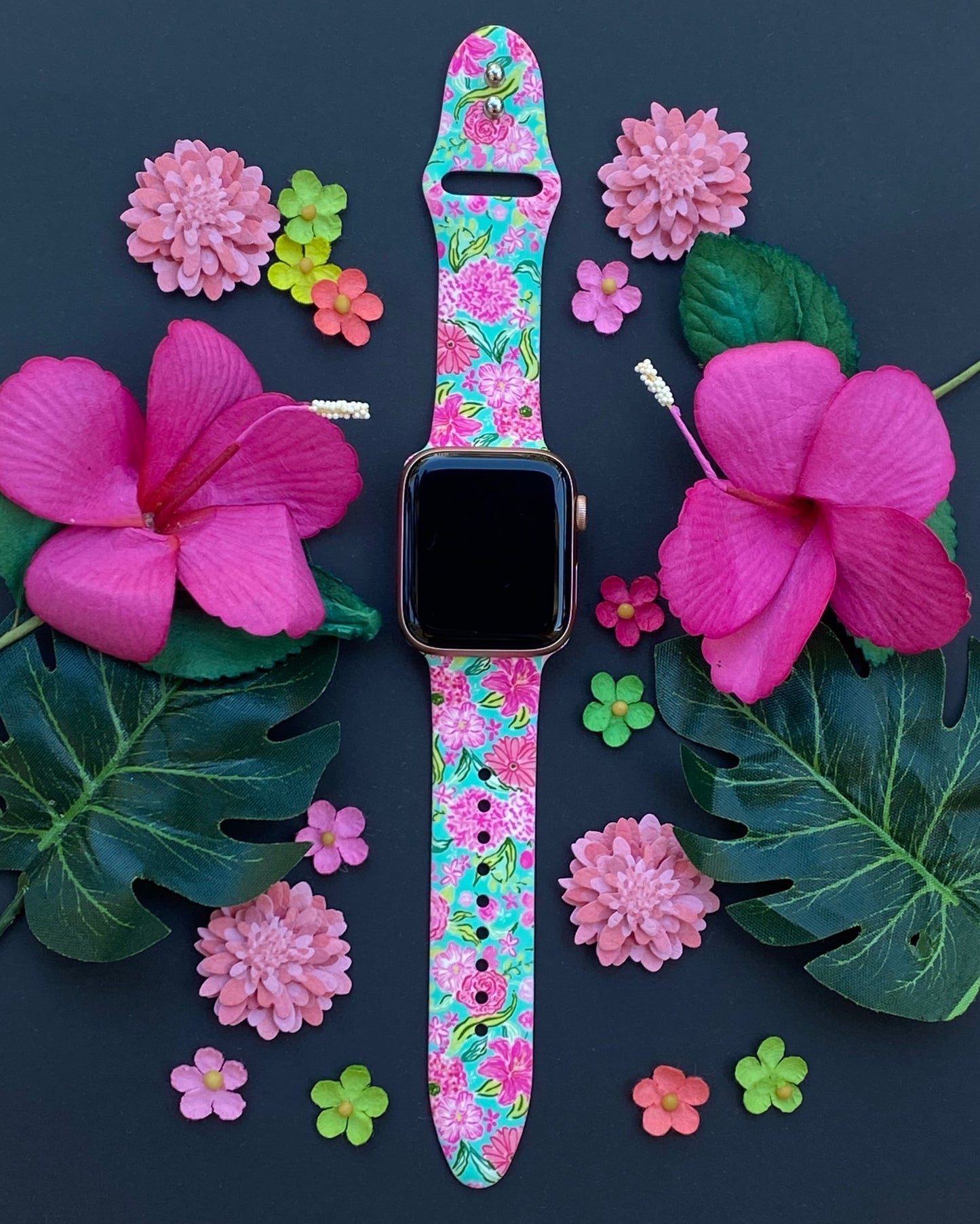 Pink Blooms Watch Band For Apple Watch