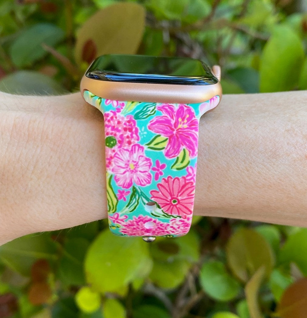 Pink Blooms Watch Band For Apple Watch