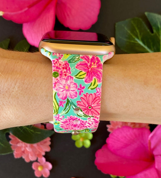 Pink Blooms Watch Band For Apple Watch