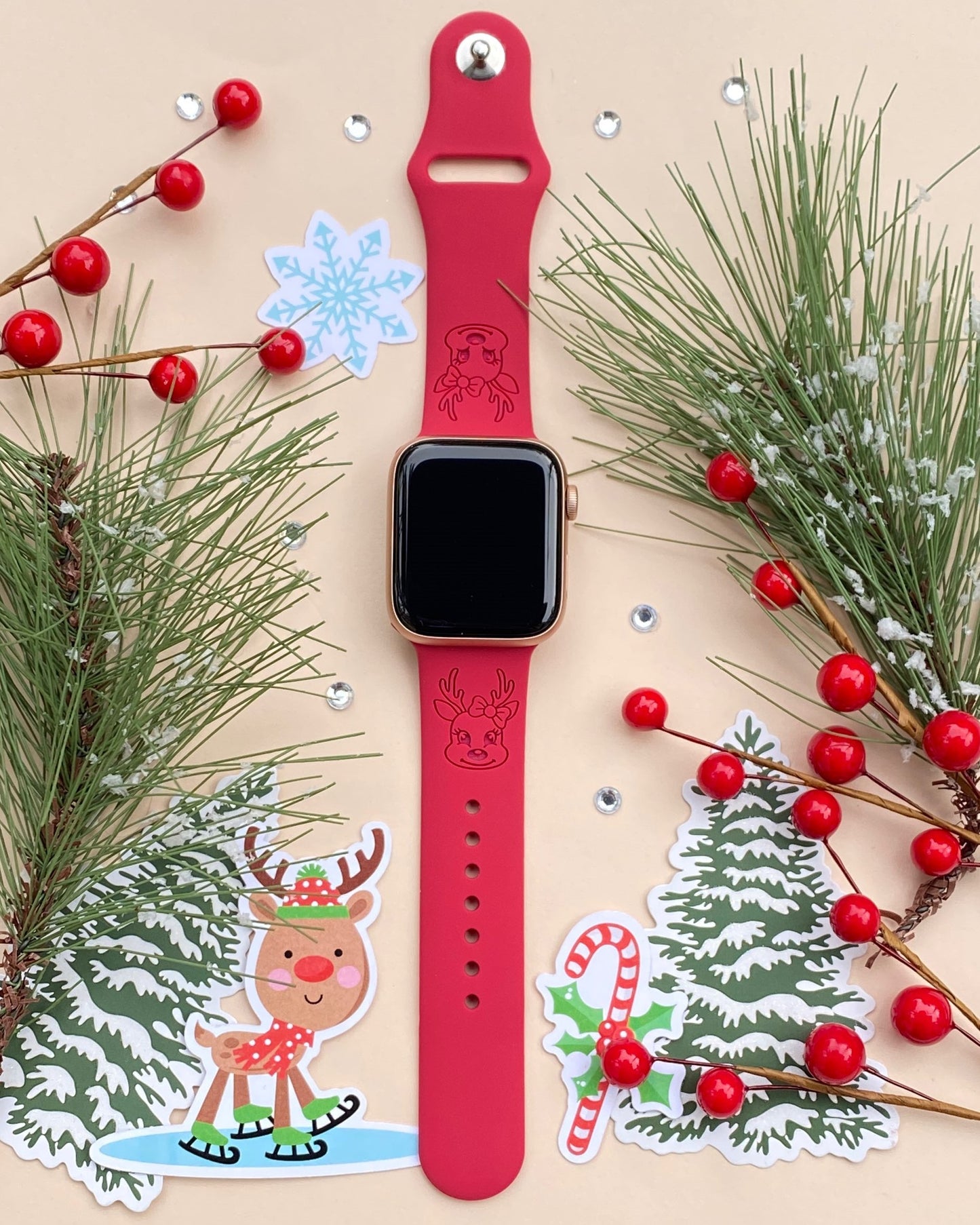 Cute Reindeer Watch Band For Apple Watch