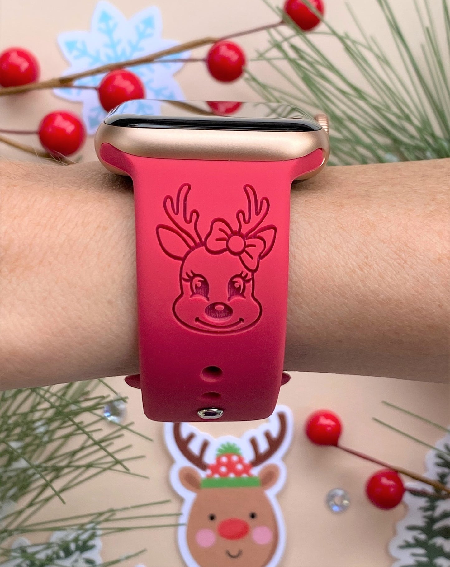 Cute Reindeer Watch Band For Apple Watch