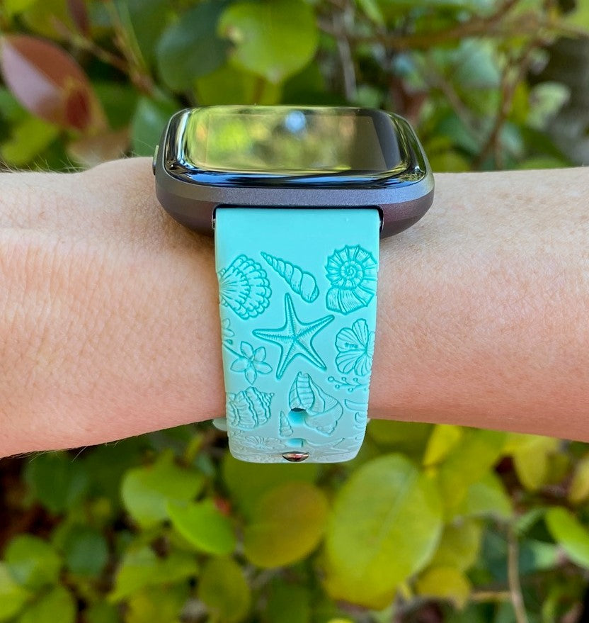 Seashell and Flowers Fitbit Versa 1/2 Watch Band