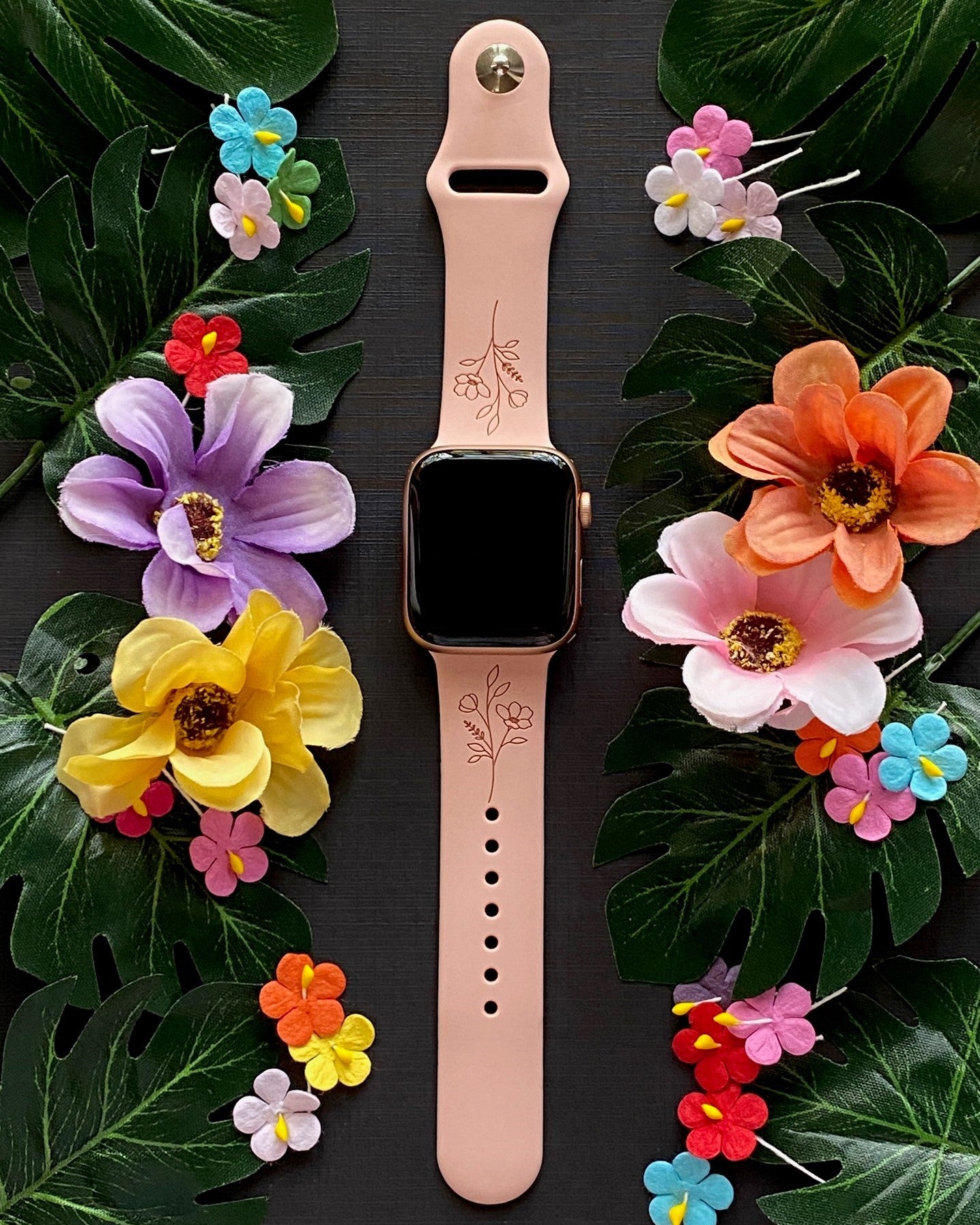 Tropical Flower Watch Band For Apple Watch
