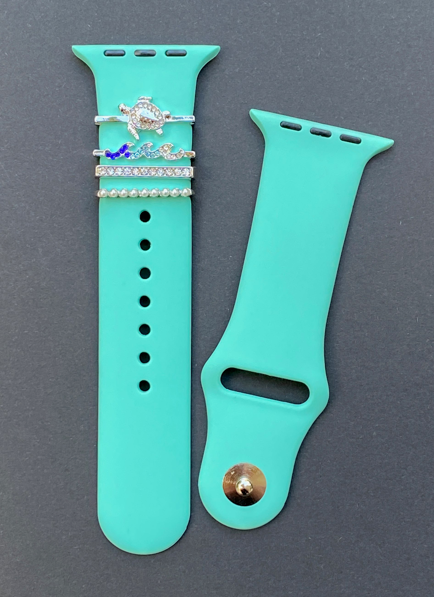 Turtle Stackable Blue Wave Watch Charm