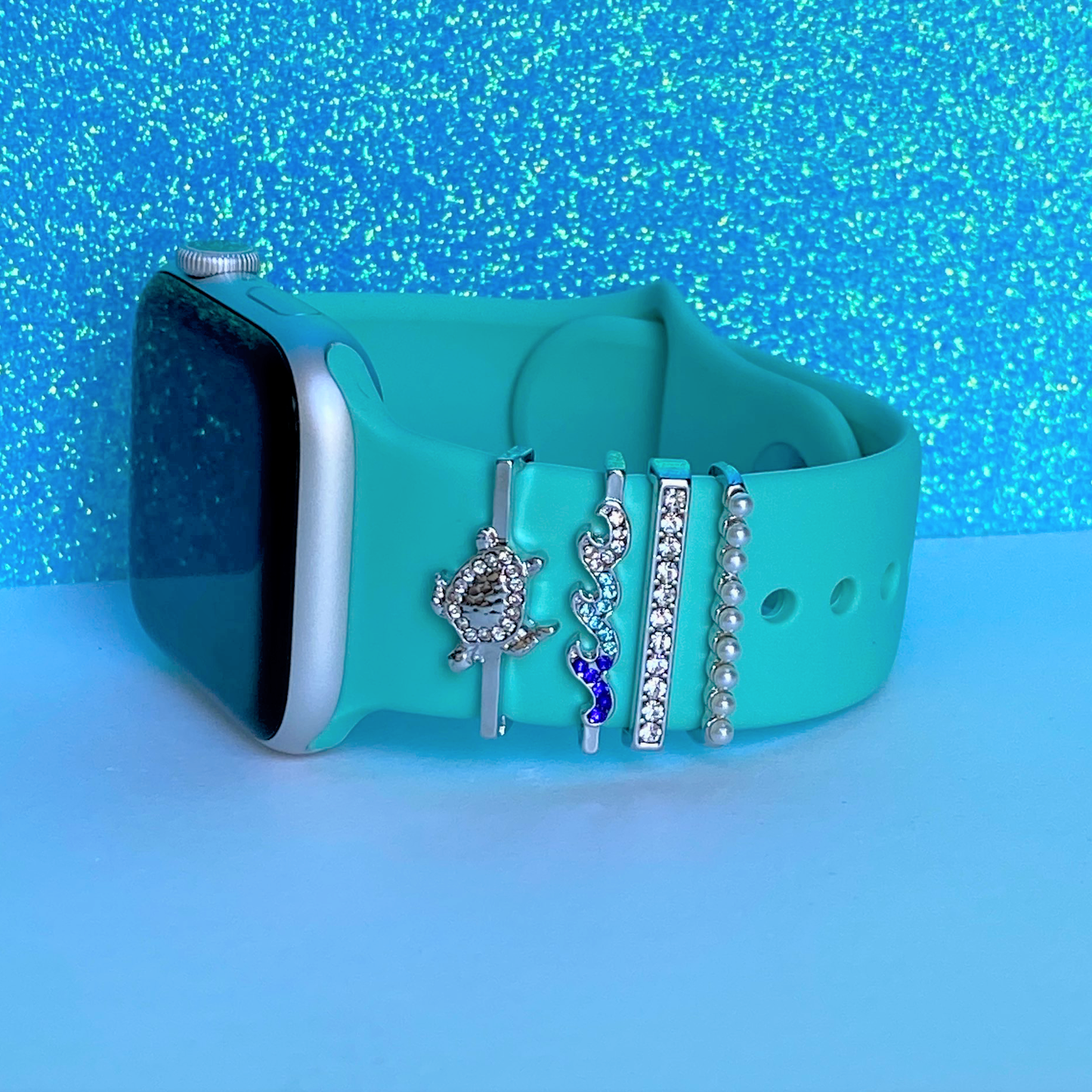 Turtle Stackable Blue Wave Watch Charm