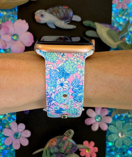 Floral Turtle Watch Band For Apple Watch