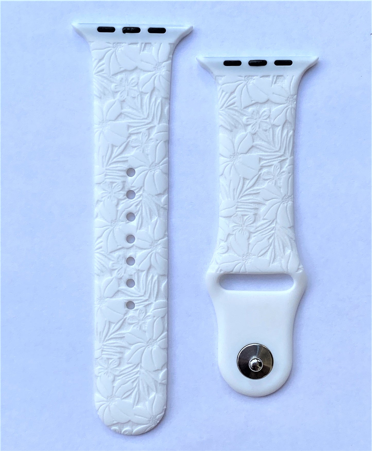 White Hibiscus Watch Band For Apple Watch