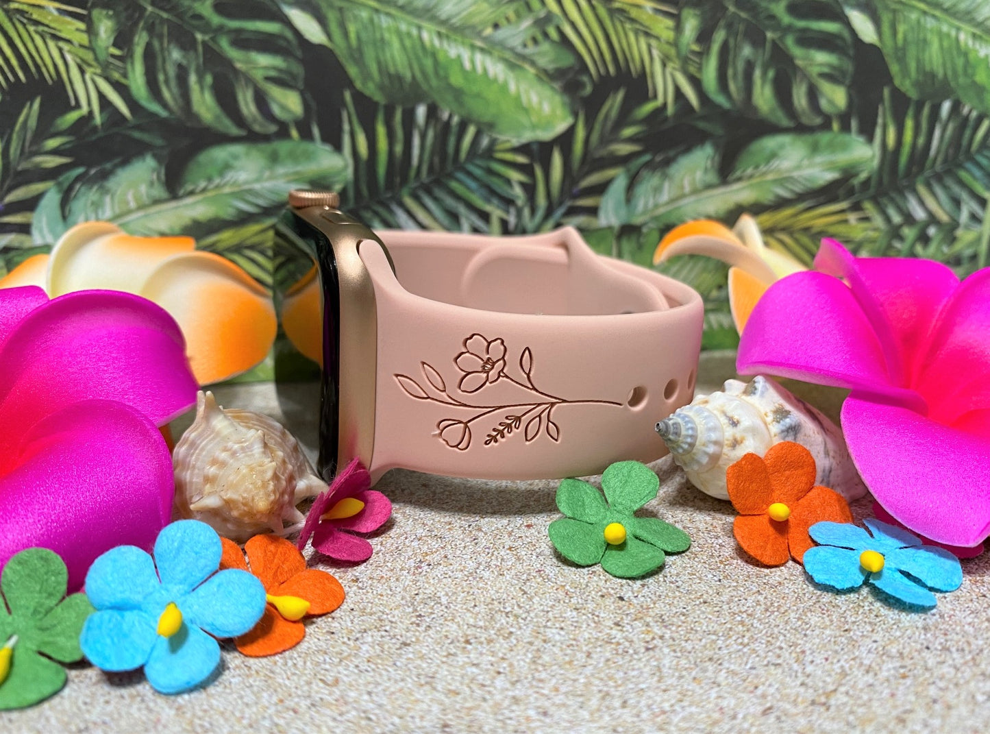 Tropical Flower Apple Watch Band