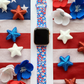 4th of July Patriotic Floral Watch Band For Apple Watch