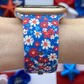 4th of July Patriotic Floral Watch Band For Apple Watch