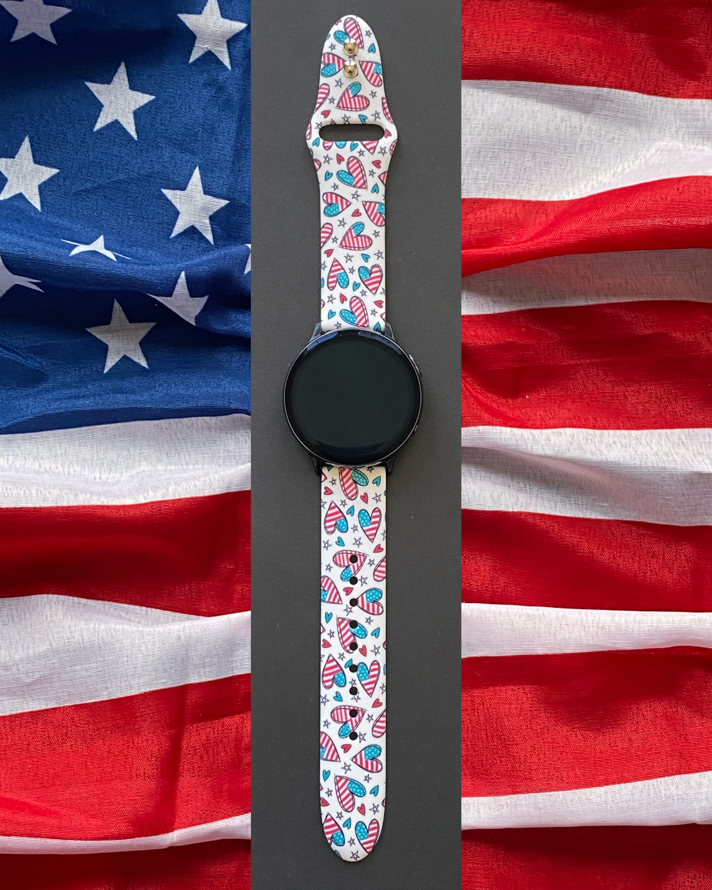 4th of July Hearts Samsung Galaxy Watch Band