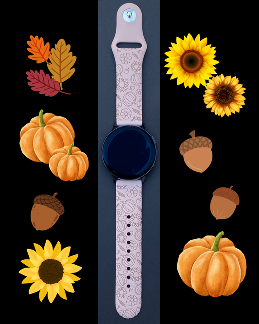 Pumpkin Floral 20mm Samsung Galaxy Watch Band