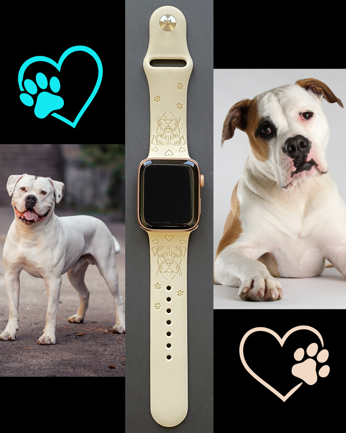 American Bulldog Dog Watch Band For Apple Watch