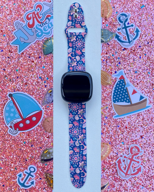 Anchor and Seashell Fitbit Versa 3/Versa 4/Sense/Sense 2 Watch Band