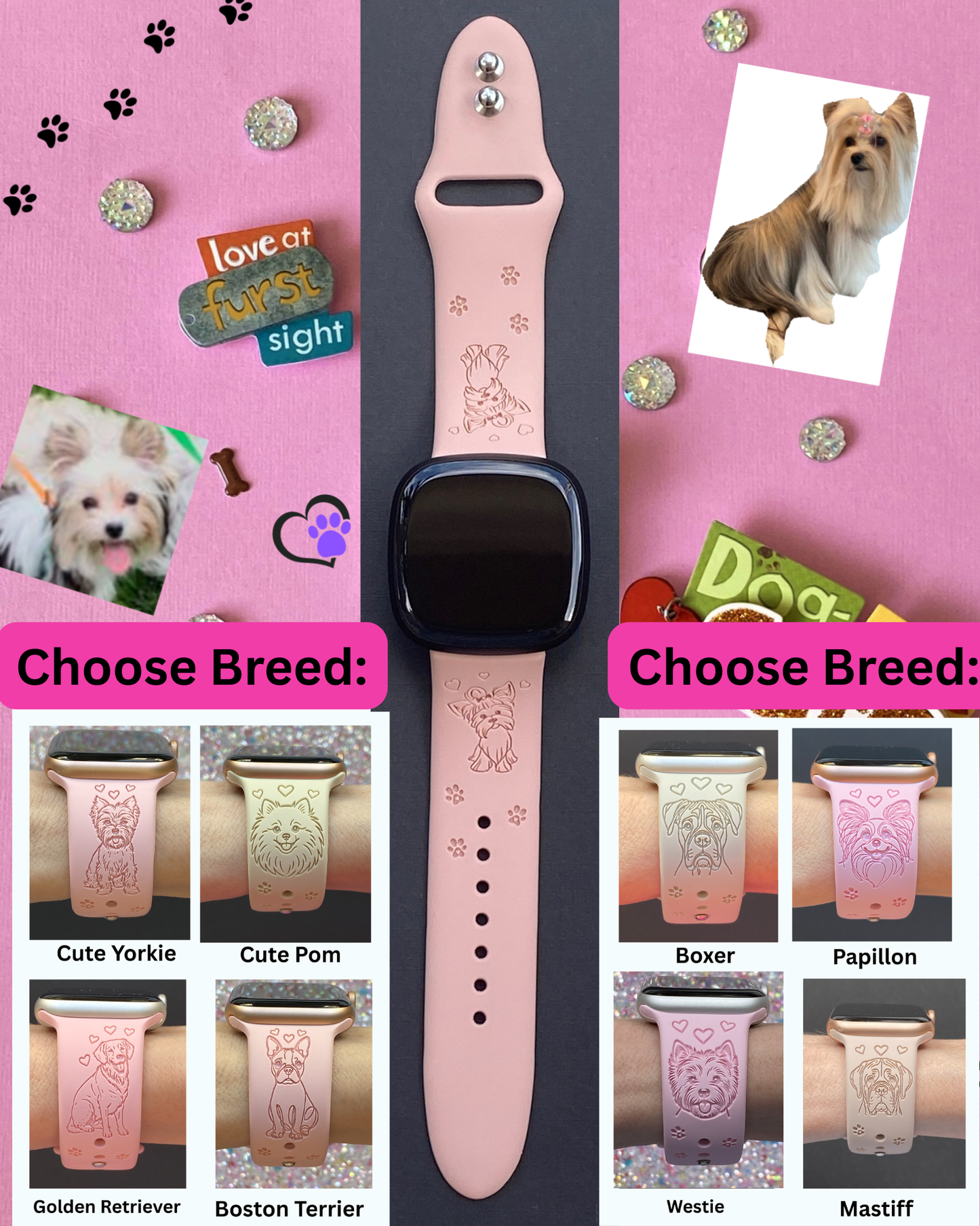 Dog Breed (#4) Fitbit Versa 3/Versa 4/Sense/Sense 2 Watch Band