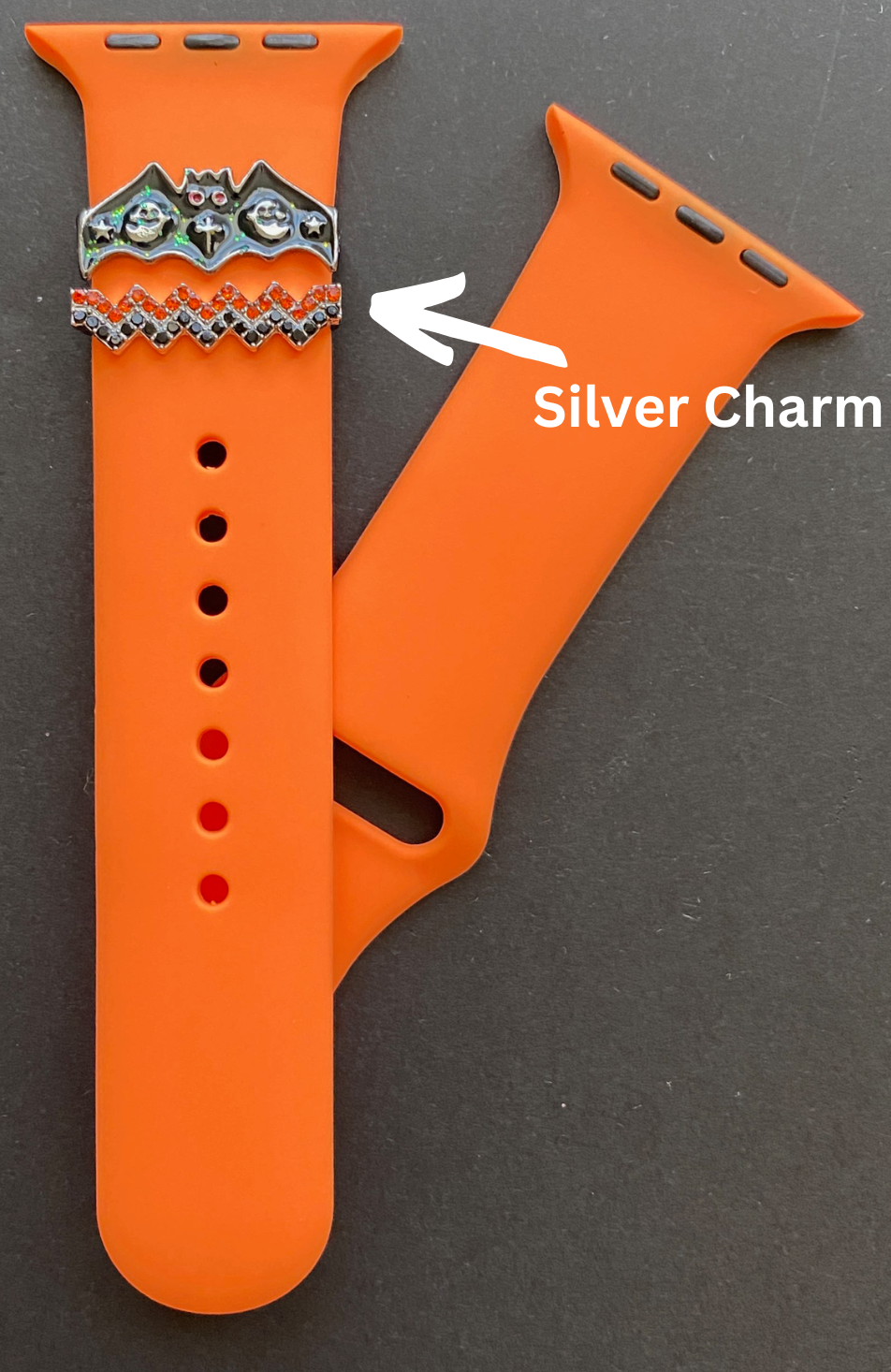 Orange Band and Bat Charm Apple Watch Band