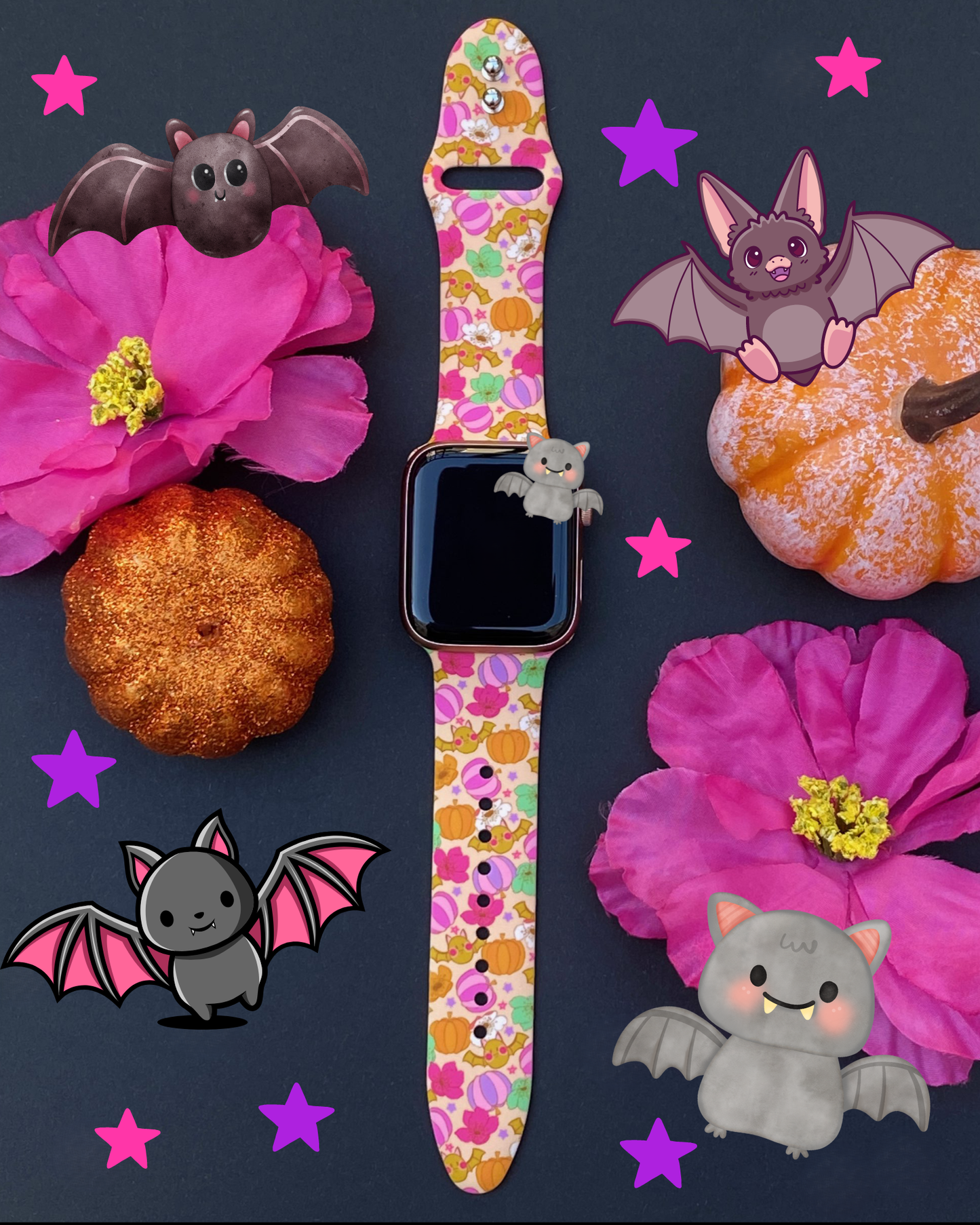 Cute Bats and Pumpkins Apple Watch Band