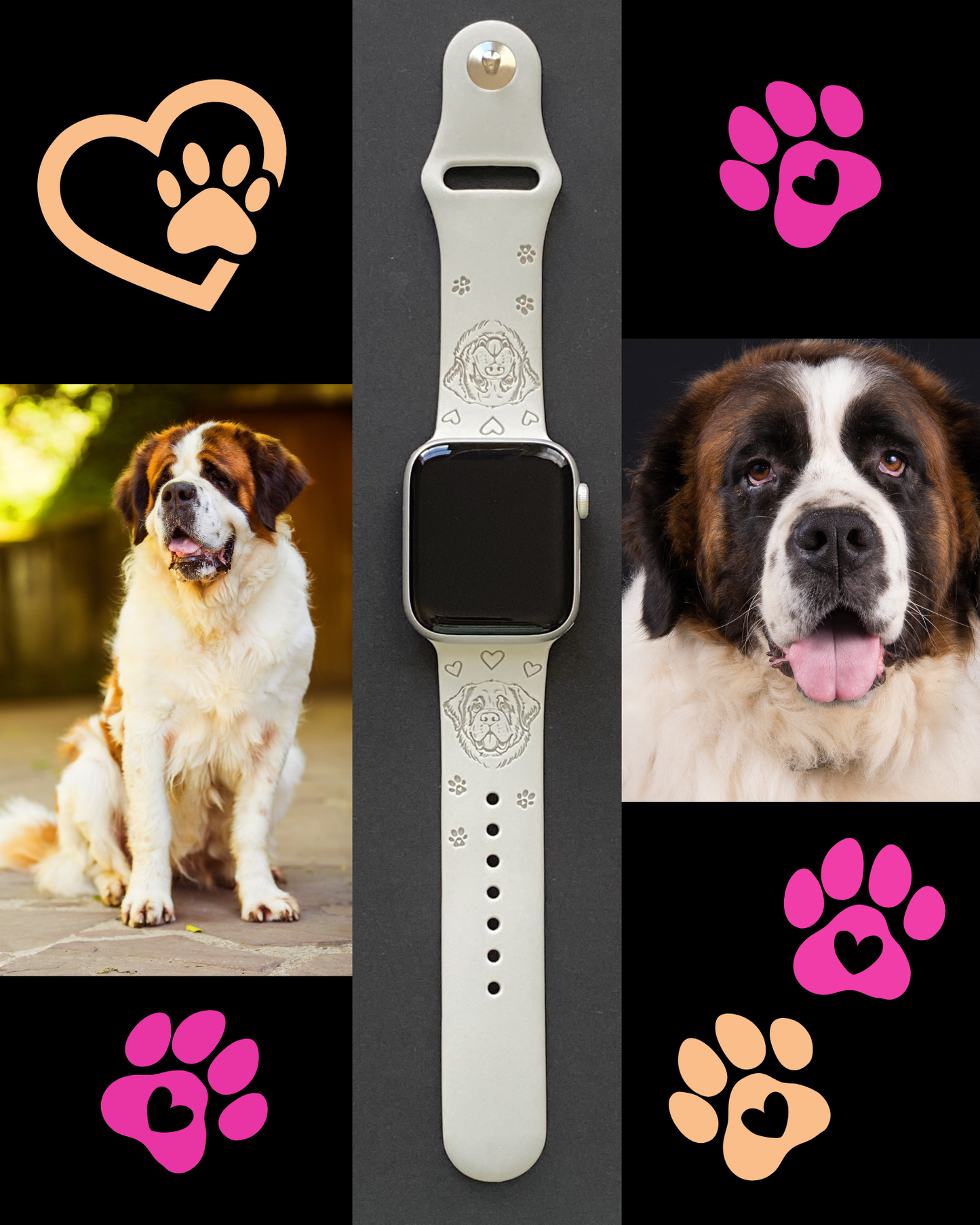Saint Bernard Dog Watch Band For Apple Watch