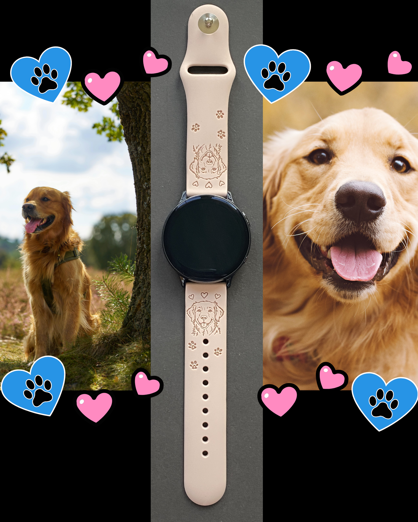 My Best Friend Golden Retriever Dog 20mm Samsung Galaxy Watch Band