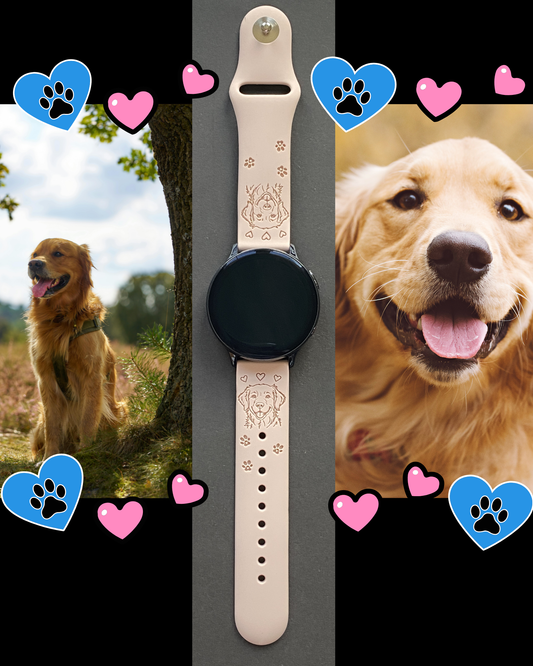 My Best Friend Golden Retriever Dog 20mm Samsung Galaxy Watch Band