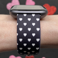 Valentine Hearts Black Fitbit Versa 1/2 Watch Band