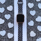 Valentine Hearts Black Watch Band For Apple Watch