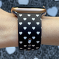 Valentine Hearts Black Watch Band For Apple Watch
