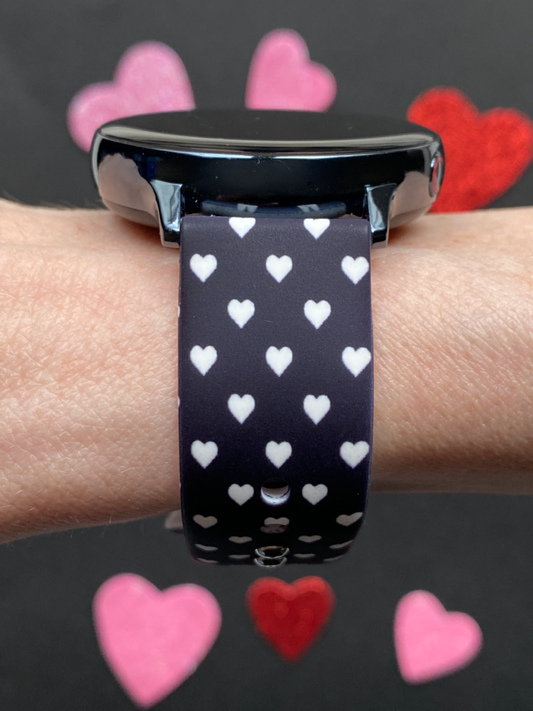 Valentine Hearts Black Samsung Galaxy Watch Band