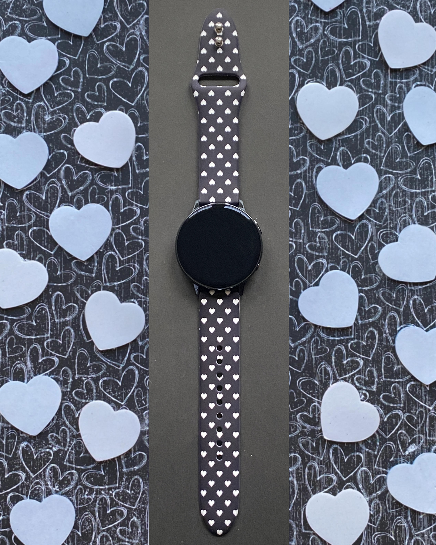 Valentine Hearts Black Samsung Galaxy Watch Band