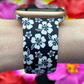 Black Hibiscus Watch Band For Apple Watch