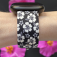 Black Hibiscus Fitbit Versa 3/Versa 4/Sense/Sense 2 Watch Band