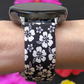 Black Hibiscus Samsung Galaxy Watch Band
