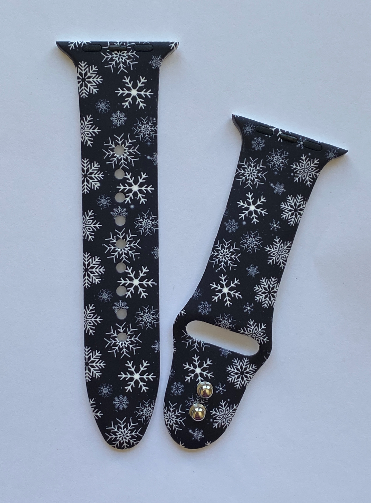 Snowflakes Black/White Watch Band For Apple Watch