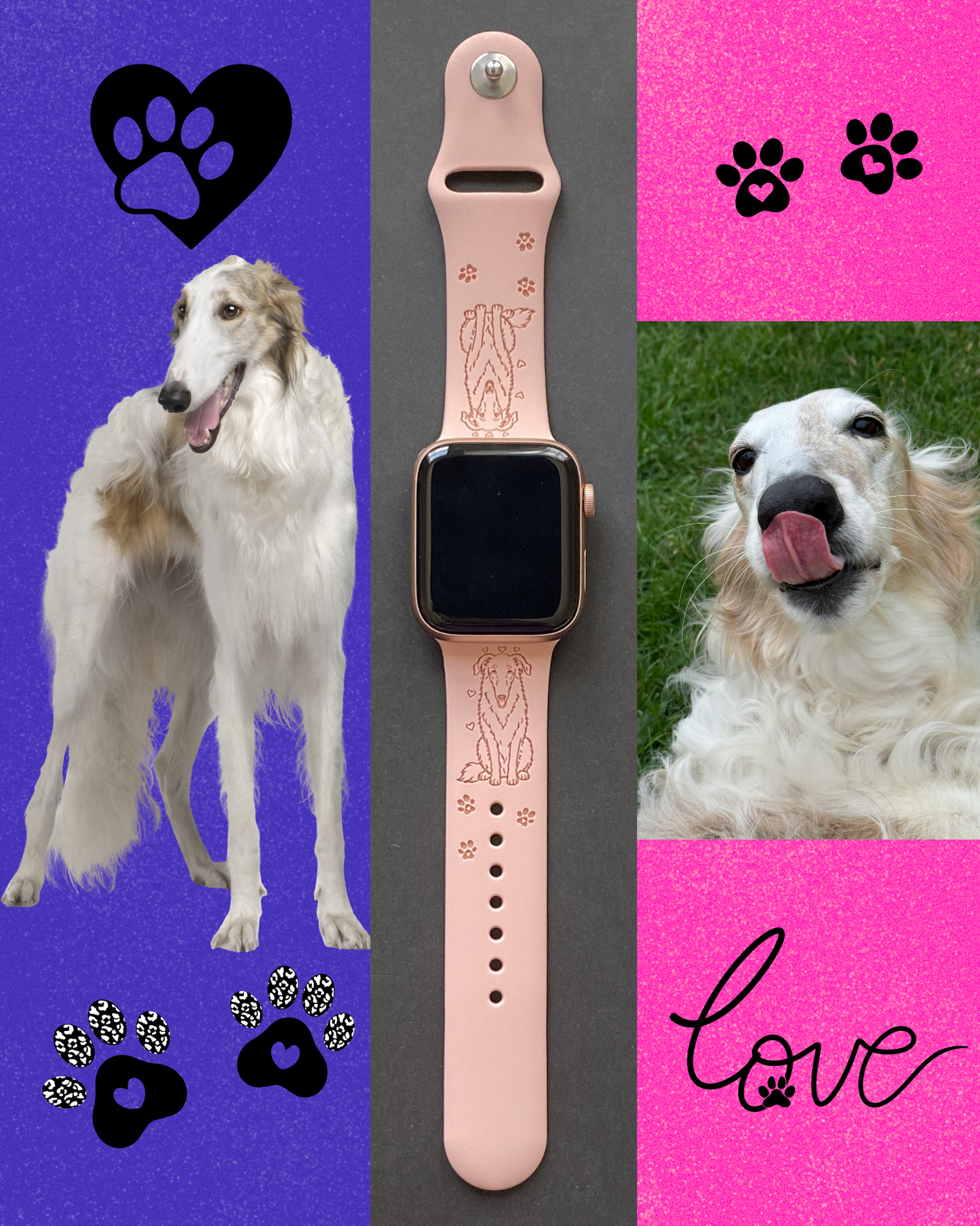 Borzoi Dog Watch Band For Apple Watch