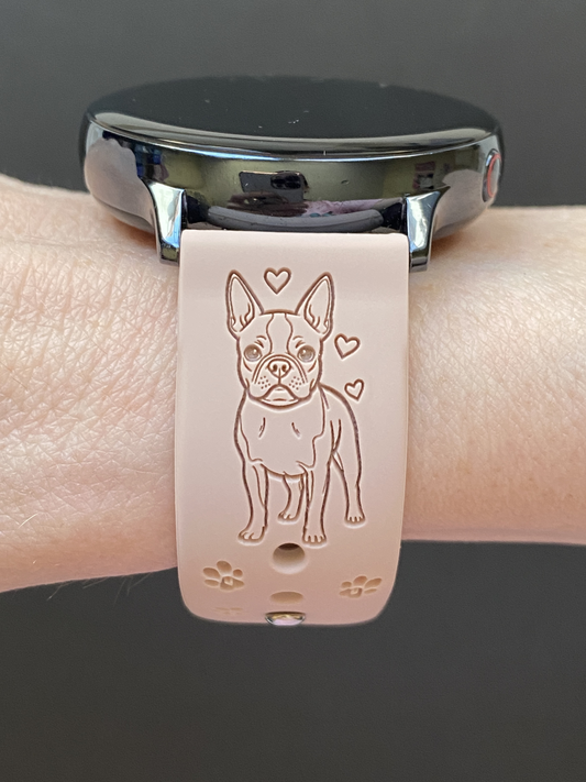 Cute Boston Terrier 20mm Samsung Galaxy Watch Band