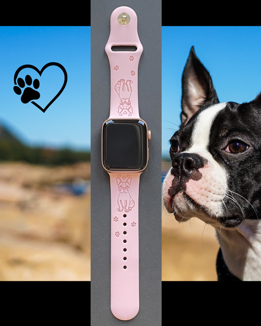 Cute Boston Terrier Dog Watch Band For Apple Watch