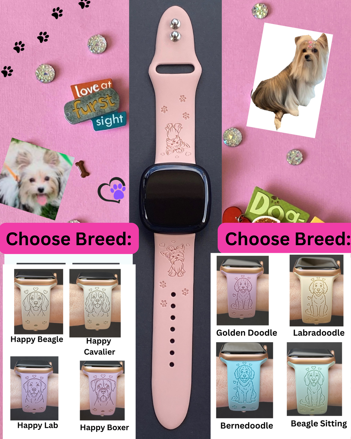 Dog Breed (#7) Fitbit Versa 3/Versa 4/Sense/Sense 2 Watch Band