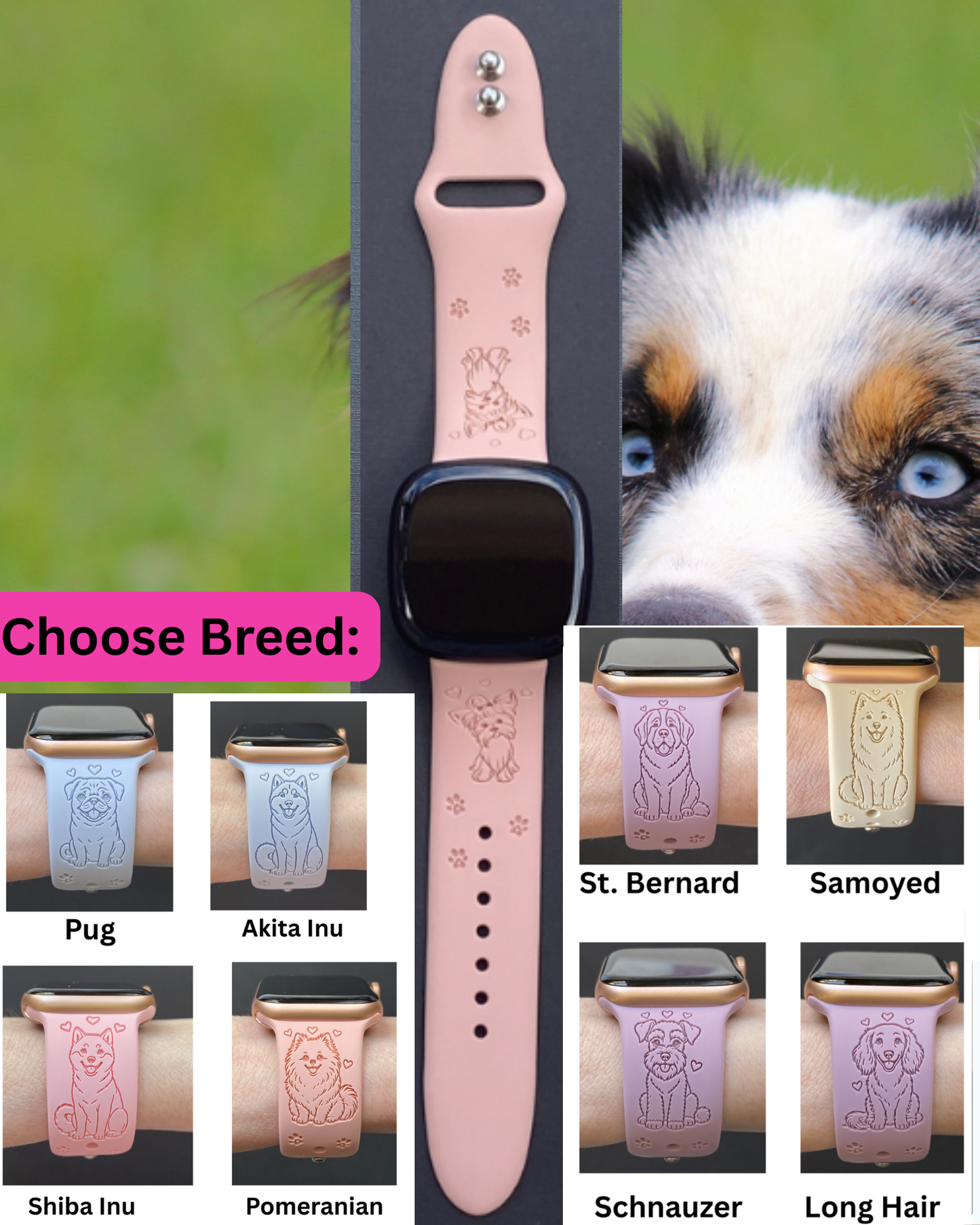 Dog Breed (#6) Fitbit Versa 3/Versa 4/Sense/Sense 2 Watch Band