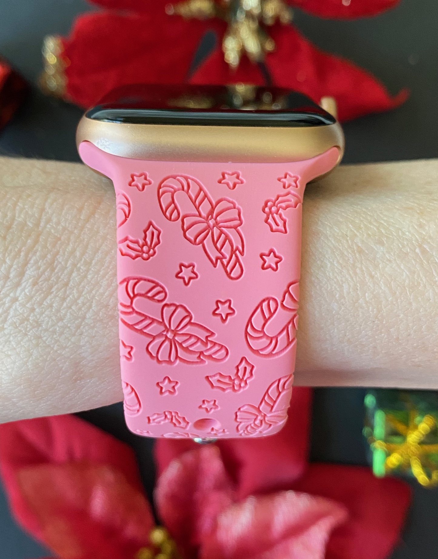 Candy Cane Bows Apple Watch Band