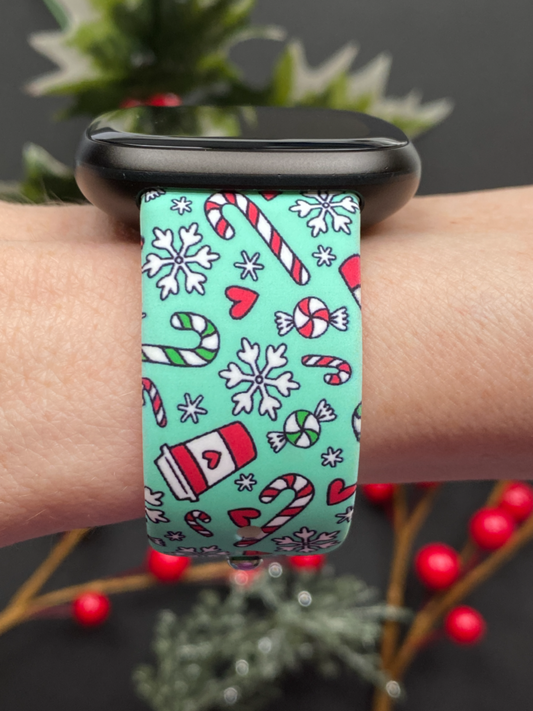 Christmas Candy Cane Fitbit Versa 3/Versa 4/Sense/Sense 2 Watch Band