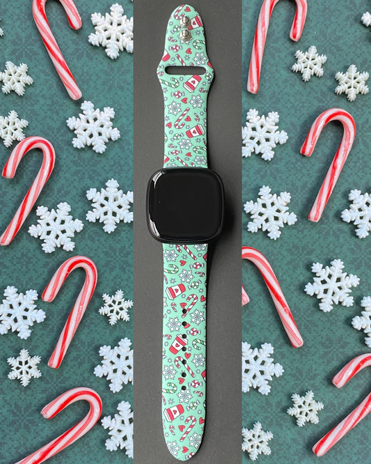 Christmas Candy Cane Fitbit Versa 3/Versa 4/Sense/Sense 2 Watch Band