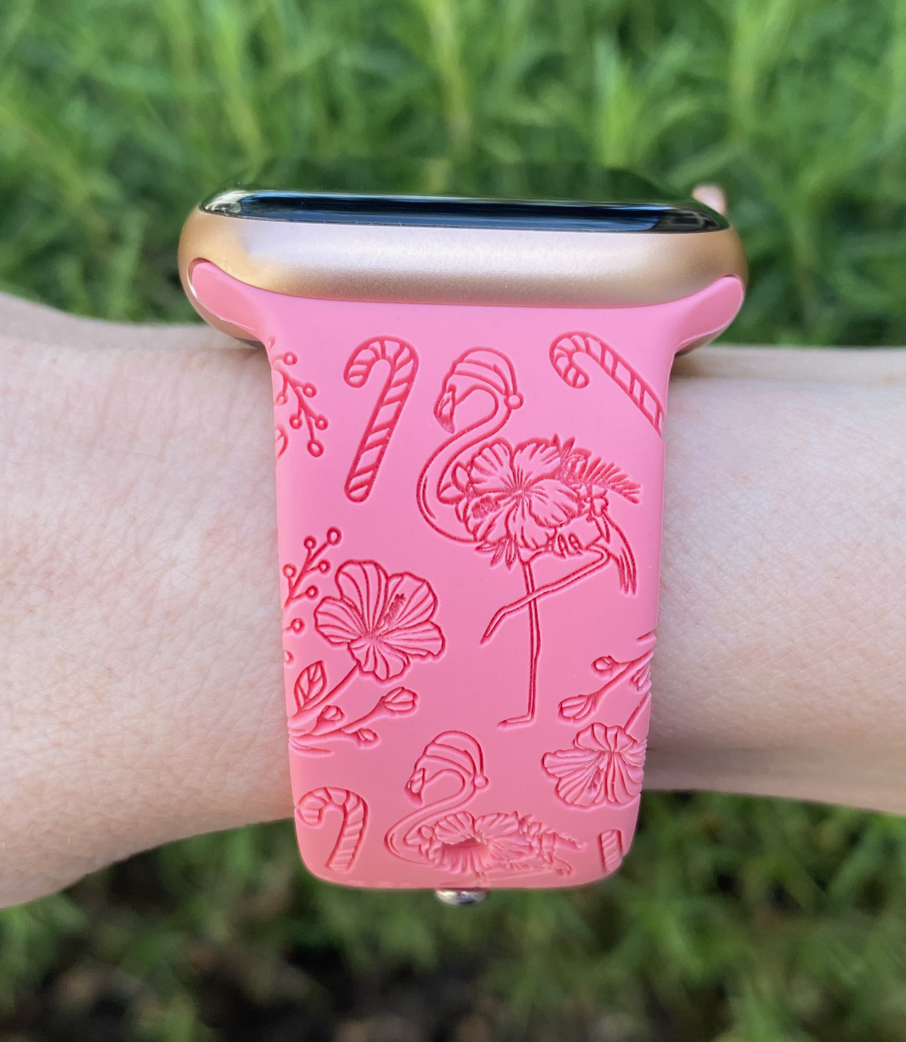 Candy Cane Flamingo Apple Watch Band