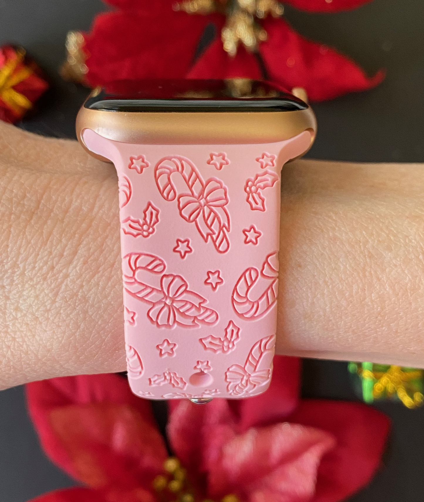 Candy Cane Bows Apple Watch Band