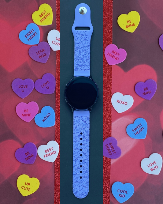 Candy Hearts Floral 20mm Samsung Galaxy Watch Band