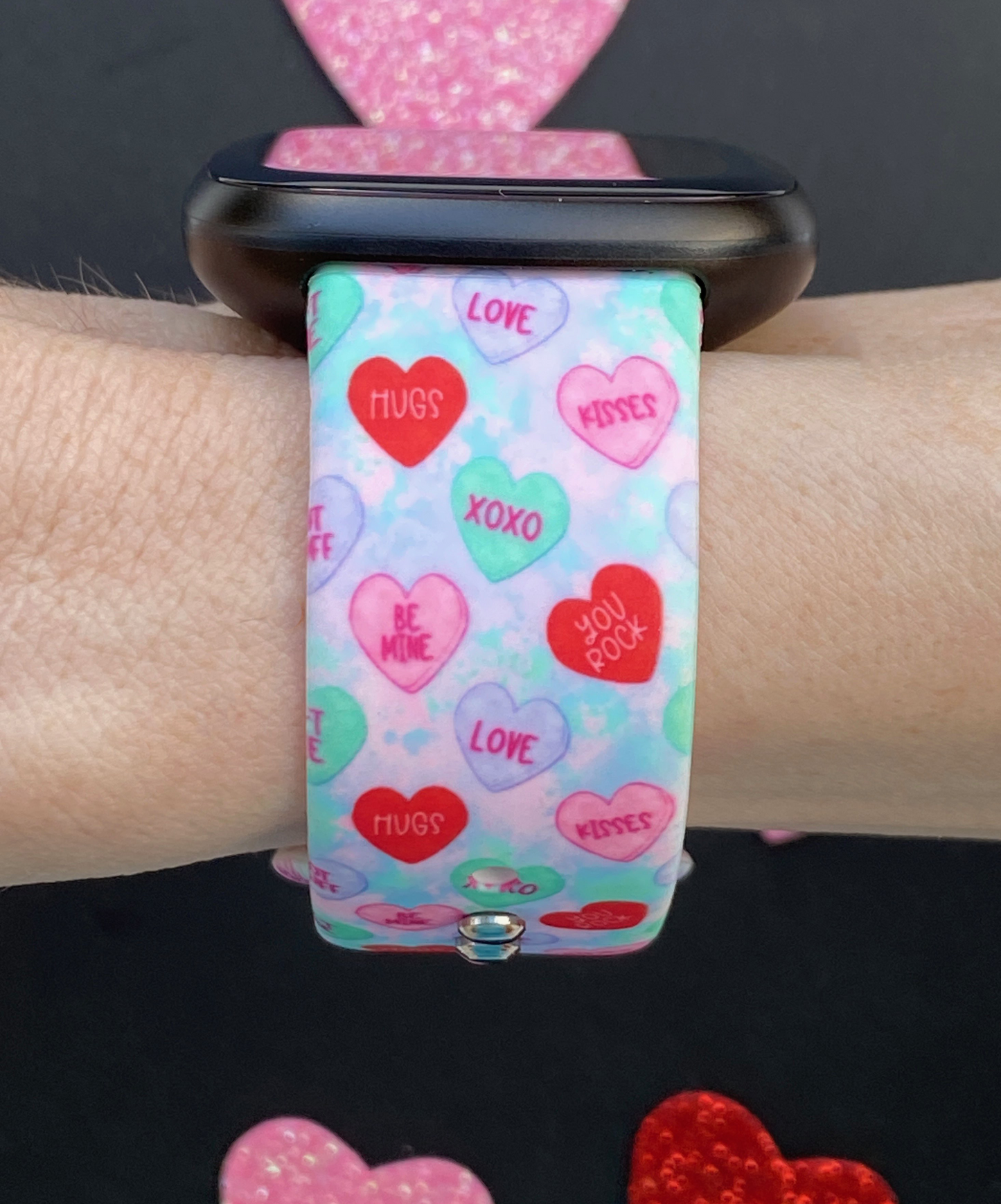 Candy Hearts Fitbit Versa 3/Versa 4/Sense/Sense 2 Watch Band