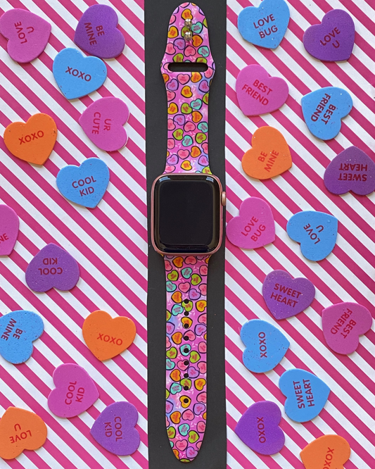 Colorful Candy Hearts Apple Watch Band